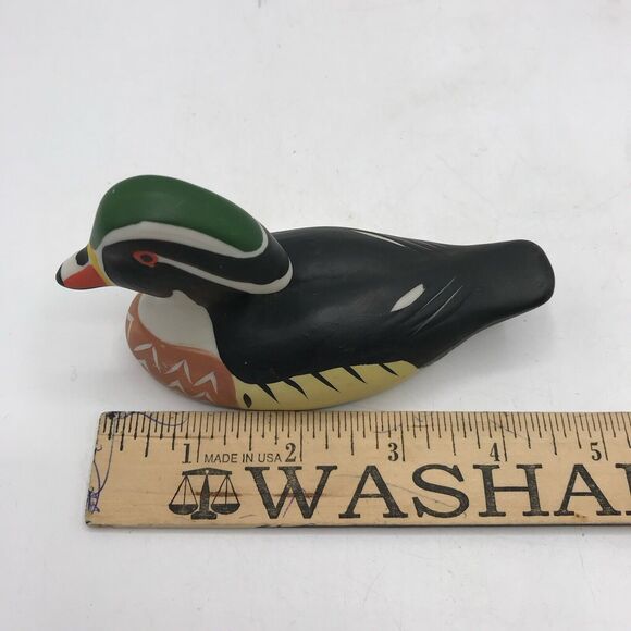 Porcelain Carolina Duck Decoy Miniature 4.5" Made In Tawain - Picture 8 of 8